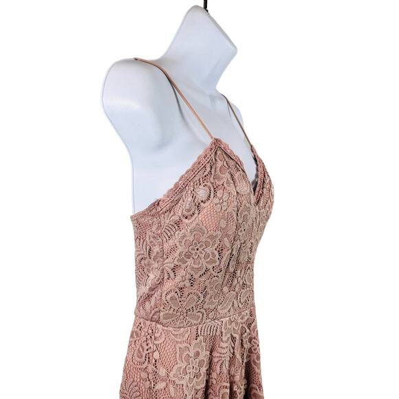 Olive Tree Womens Size Medium Mauve Pink Lace Floral Sleeveless Dress - Picture 3 of 9